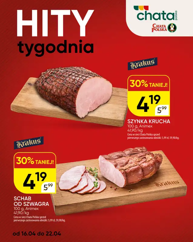 Chata Polska - gazetka promocyjna Hity tygodnia 16-22.04  do środy 22.04 - strona 2