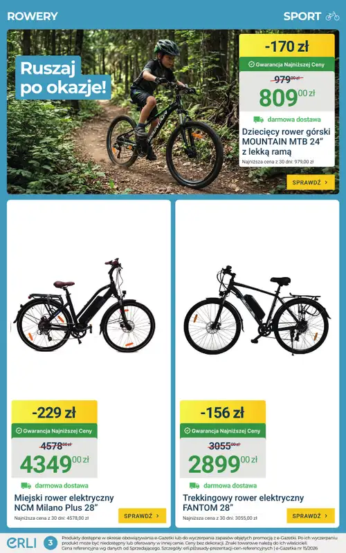 ERLI - gazetka promocyjna Pędź po sportowe okazje do -43% taniej z ERLI! od piątku 17.04 do niedzieli 19.04 - strona 3
