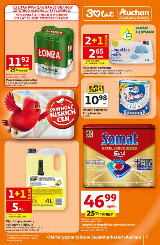 Auchan - gazetka promocyjna Gazetka 30 Lat Supermarket Auchan od czwartku 16.04 do środy 22.04 - strona 7