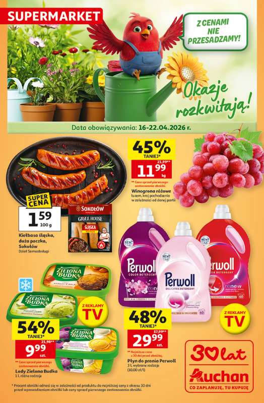 Auchan - gazetka promocyjna Gazetka 30 Lat Supermarket Auchan od czwartku 16.04 do środy 22.04