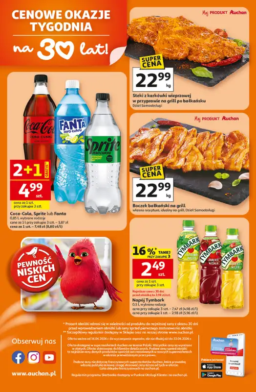 Auchan - gazetka promocyjna Gazetka 30 Lat Supermarket Auchan od czwartku 16.04 do środy 22.04 - strona 8