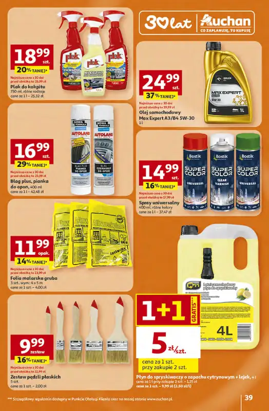 Auchan - gazetka promocyjna Gazetka 30 Lat Hipermarket Auchan od czwartku 16.04 do środy 22.04 - strona 39