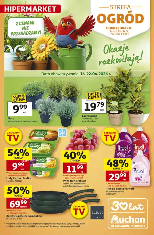 Auchan - gazetka promocyjna Gazetka 30 Lat Hipermarket Auchan od czwartku 16.04 do środy 22.04