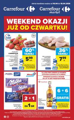 Carrefour Market - gazetka promocyjna Gazetka Weekend promek już od czwartku od czwartku 16.04 do soboty 18.04