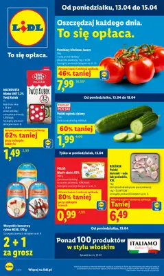 Lidl - gazetka promocyjna Oferta od poniedziałku od poniedziałku 13.04 do środy 15.04
