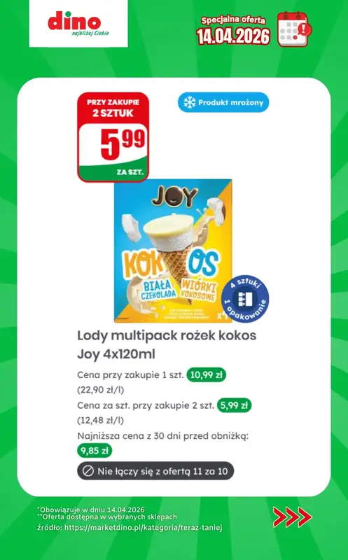 Dino - gazetka promocyjna Specjalna oferta na 14.04.2026 - promocje spoza gazetki od wtorku 14.04 do wtorku 14.04 - strona 9