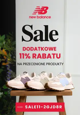 New Balance - gazetka promocyjna 11% rabatu na SALE od wtorku 14.04 do niedzieli 19.04