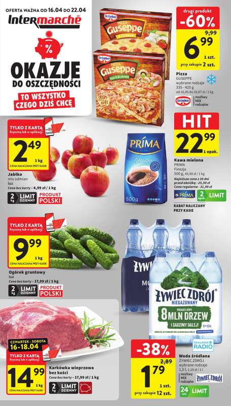 Intermarche - gazetka promocyjna Gazetka od czwartku 16.04 do środy 22.04