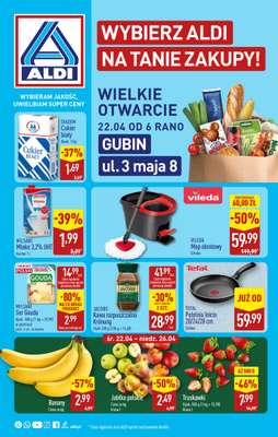 Aldi - gazetka promocyjna Gubin, ul. 3-maja 8: WIELKIE OTWARCIE już w ŚRODĘ: 22.04! od środy 22.04 do niedzieli 26.04