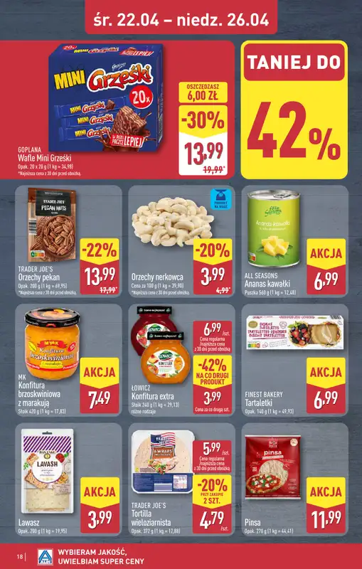 Aldi - gazetka promocyjna Gubin, ul. 3-maja 8: WIELKIE OTWARCIE już w ŚRODĘ: 22.04! od środy 22.04 do niedzieli 26.04 - strona 18