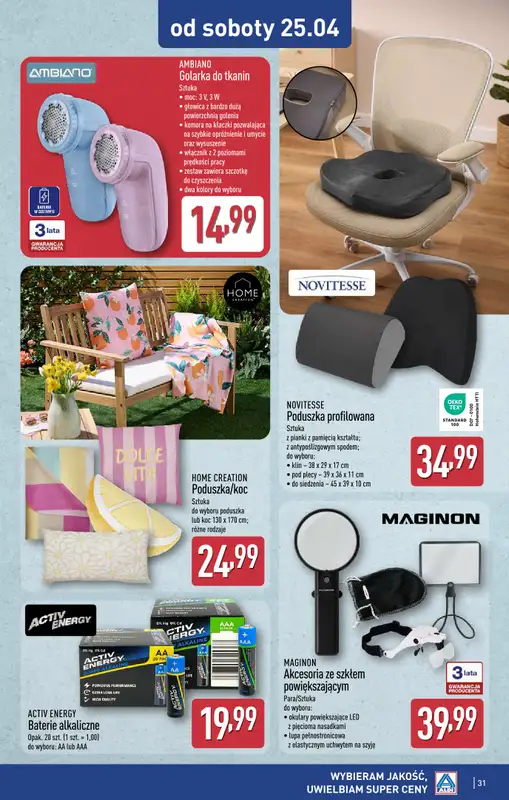 Aldi - gazetka promocyjna Gubin, ul. 3-maja 8: WIELKIE OTWARCIE już w ŚRODĘ: 22.04! od środy 22.04 do niedzieli 26.04 - strona 31
