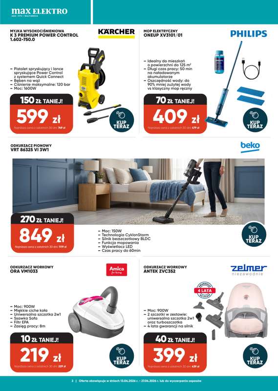 Max Elektro - gazetka promocyjna Gazetka od wtorku 14.04 do poniedziałku 27.04 - strona 2