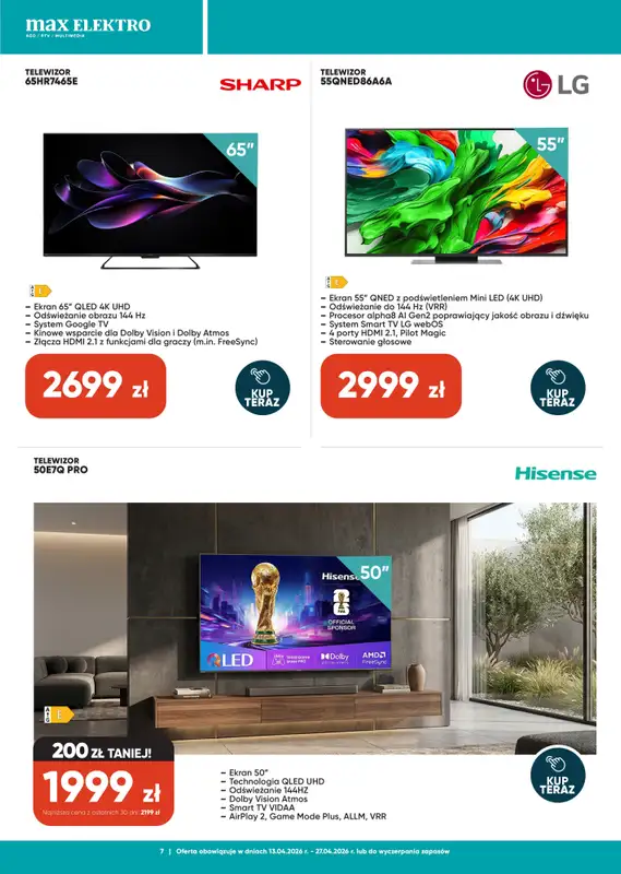 Max Elektro - gazetka promocyjna Gazetka od wtorku 14.04 do poniedziałku 27.04 - strona 7