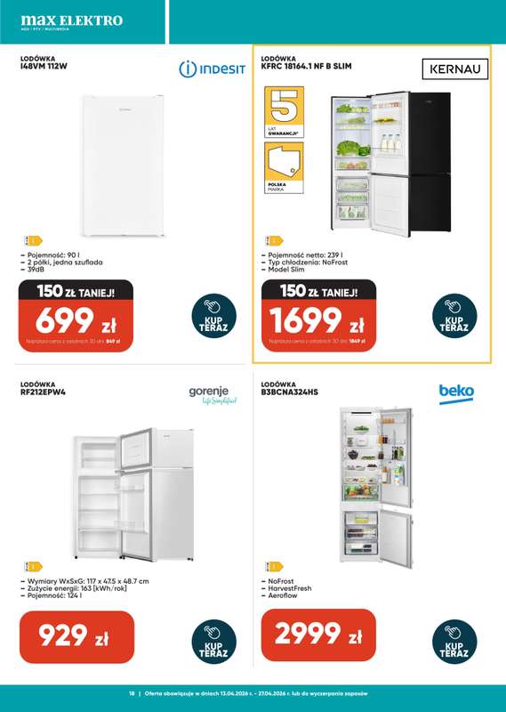 Max Elektro - gazetka promocyjna Gazetka od wtorku 14.04 do poniedziałku 27.04 - strona 18