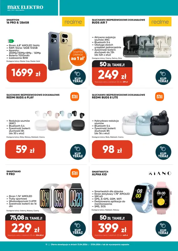 Max Elektro - gazetka promocyjna Gazetka od wtorku 14.04 do poniedziałku 27.04 - strona 11