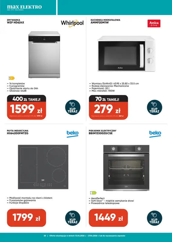 Max Elektro - gazetka promocyjna Gazetka od wtorku 14.04 do poniedziałku 27.04 - strona 20
