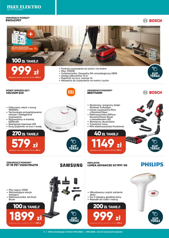 Max Elektro - gazetka promocyjna Gazetka od wtorku 14.04 do poniedziałku 27.04 - strona 3