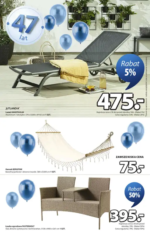 Jysk - gazetka promocyjna Świętujemy urodziny. Rabat do 60% od środy 22.04 do niedzieli 10.05 - strona 9