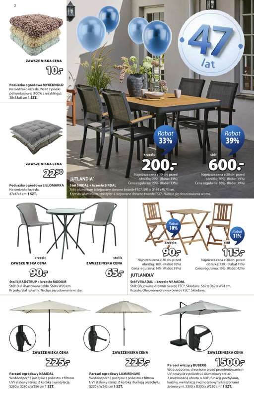 Jysk - gazetka promocyjna Świętujemy urodziny. Rabat do 60% od środy 22.04 do niedzieli 10.05 - strona 2