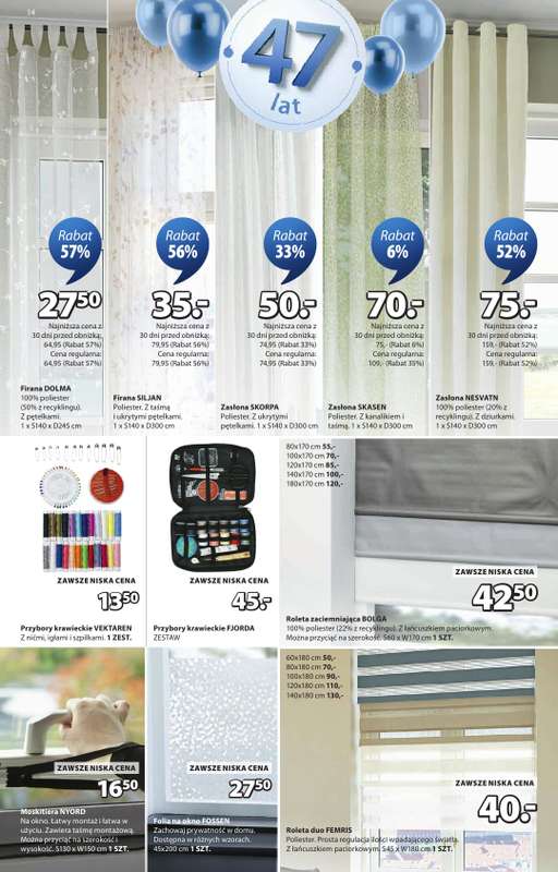 Jysk - gazetka promocyjna Świętujemy urodziny. Rabat do 60% od środy 22.04 do niedzieli 10.05 - strona 14