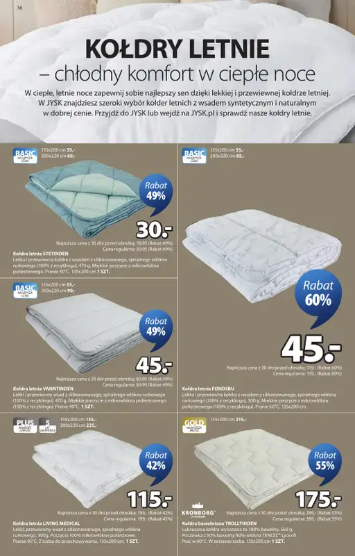 Jysk - gazetka promocyjna Świętujemy urodziny. Rabat do 60% od środy 22.04 do niedzieli 10.05 - strona 16