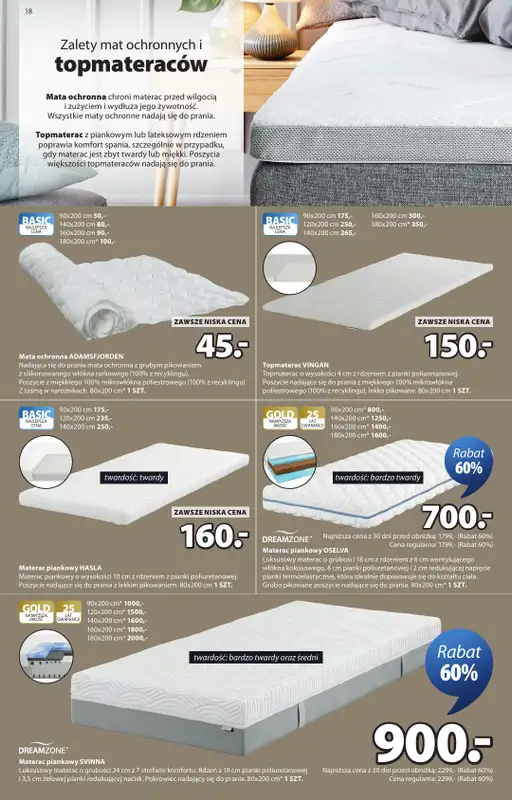 Jysk - gazetka promocyjna Świętujemy urodziny. Rabat do 60% od środy 22.04 do niedzieli 10.05 - strona 18