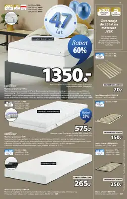 Jysk - gazetka promocyjna Świętujemy urodziny. Rabat do 60% od środy 22.04 do niedzieli 10.05 - strona 19