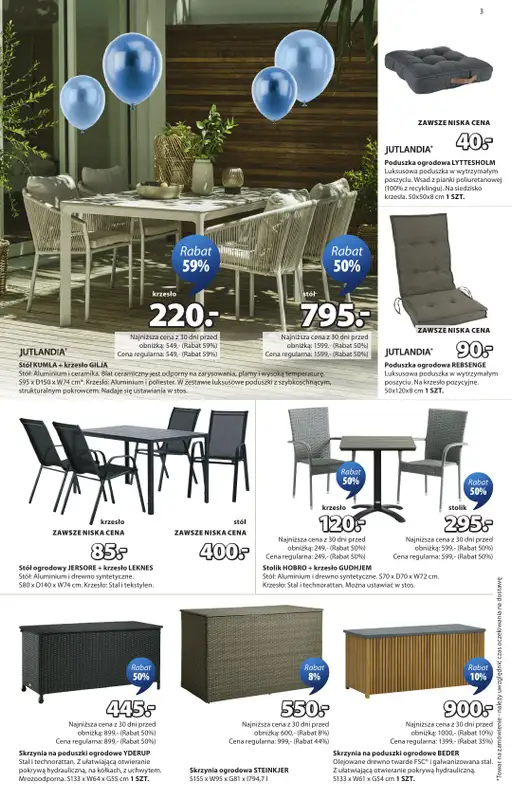 Jysk - gazetka promocyjna Świętujemy urodziny. Rabat do 60% od środy 22.04 do niedzieli 10.05 - strona 3