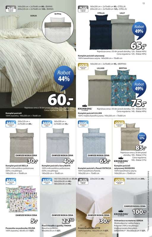 Jysk - gazetka promocyjna Świętujemy urodziny. Rabat do 60% od środy 22.04 do niedzieli 10.05 - strona 15