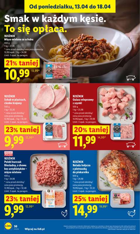 Lidl - gazetka promocyjna Oferta od czwartku od czwartku 16.04 do soboty 18.04 - strona 56