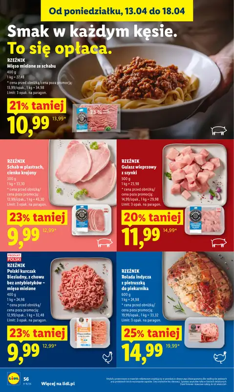 Lidl - gazetka promocyjna Oferta od czwartku od czwartku 16.04 do soboty 18.04 - strona 56