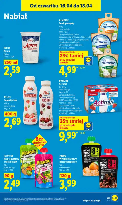 Lidl - gazetka promocyjna Oferta od czwartku od czwartku 16.04 do soboty 18.04 - strona 61