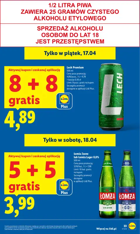 Lidl - gazetka promocyjna Oferta od czwartku od czwartku 16.04 do soboty 18.04 - strona 33