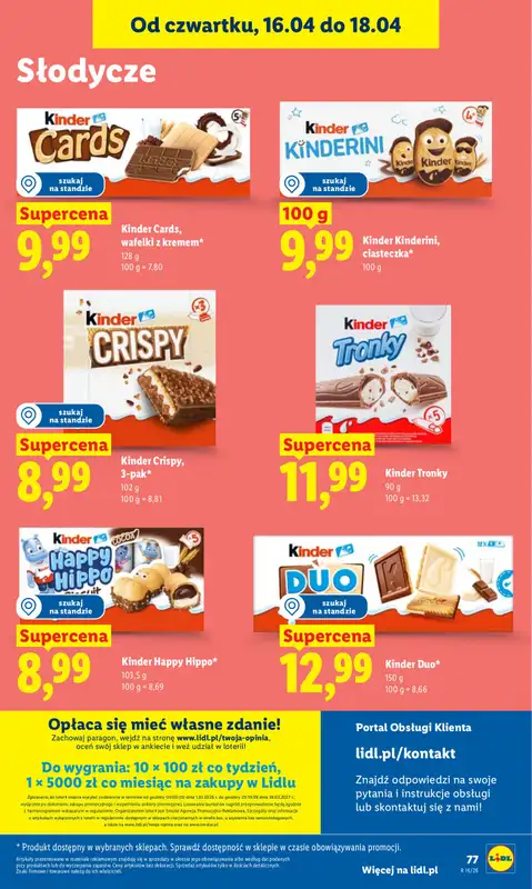 Lidl - gazetka promocyjna Oferta od czwartku od czwartku 16.04 do soboty 18.04 - strona 77