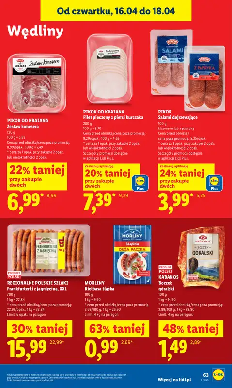 Lidl - gazetka promocyjna Oferta od czwartku od czwartku 16.04 do soboty 18.04 - strona 63