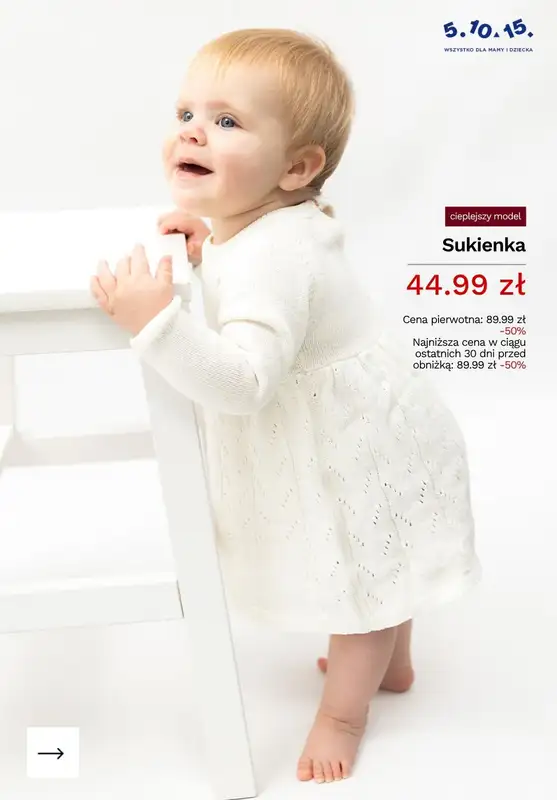 5.10.15 - gazetka promocyjna Komunie i chrzty - odzież dziecięca od środy 15.04  - strona 9