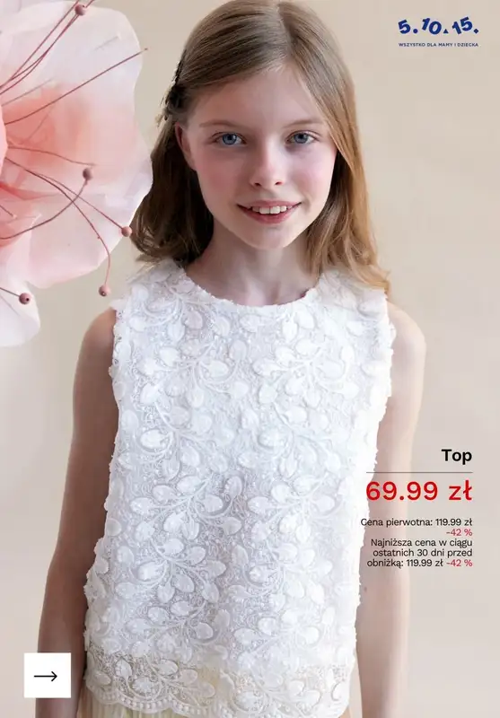 5.10.15 - gazetka promocyjna Komunie i chrzty - odzież dziecięca od środy 15.04  - strona 7