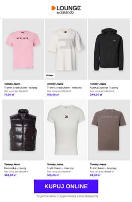 Tommy Jeans T-shirt z nadrukiem - różowy