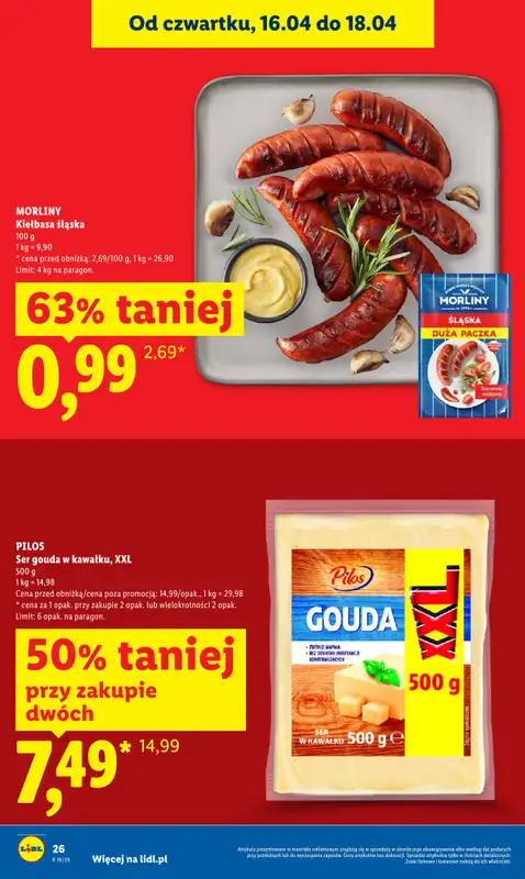 Lidl - gazetka promocyjna Oferta od czwartku od czwartku 16.04 do soboty 18.04 - strona 26