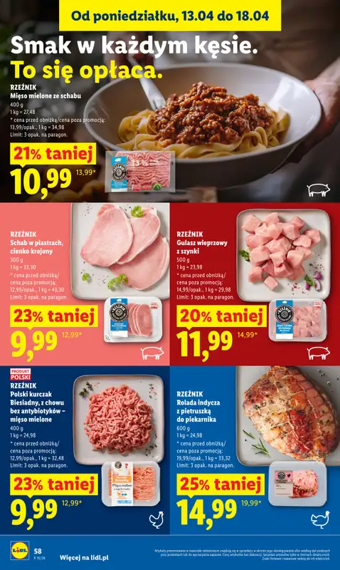 Lidl - gazetka promocyjna Oferta od czwartku od czwartku 16.04 do soboty 18.04 - strona 58