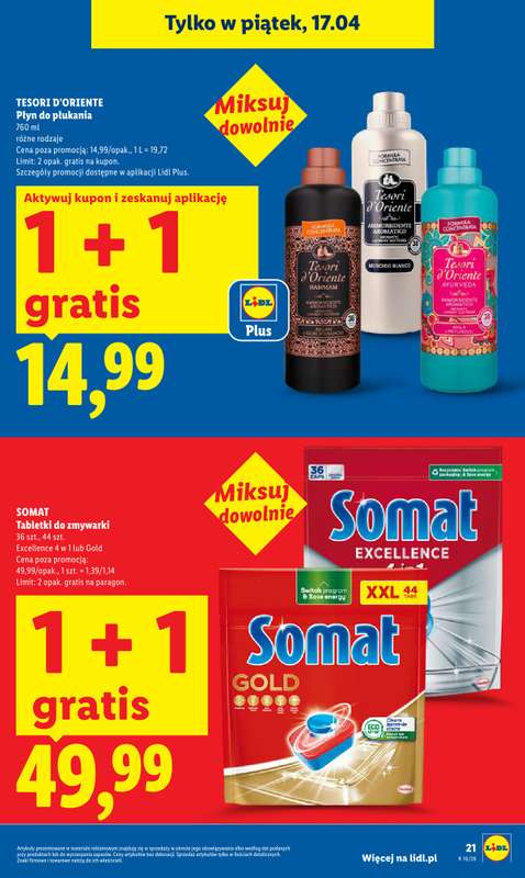 Lidl - gazetka promocyjna Oferta od czwartku od czwartku 16.04 do soboty 18.04 - strona 21