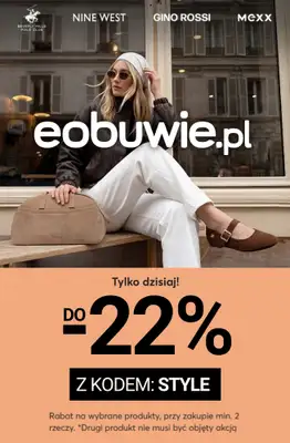 eobuwie.pl - gazetka promocyjna Tylko do północy! Do -22% na wybrane produkty przy zakupie 2 rzeczy od środy 15.04 do środy 15.04