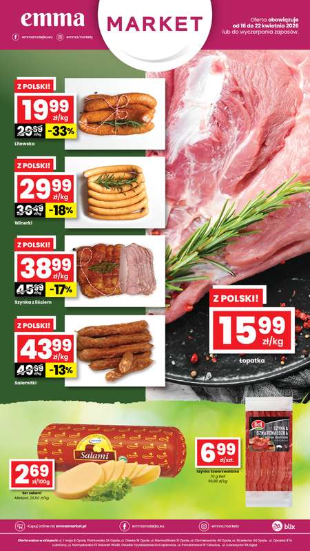 emma MARKET - gazetka promocyjna Plakaty promocyjne od czwartku 16.04 do środy 22.04