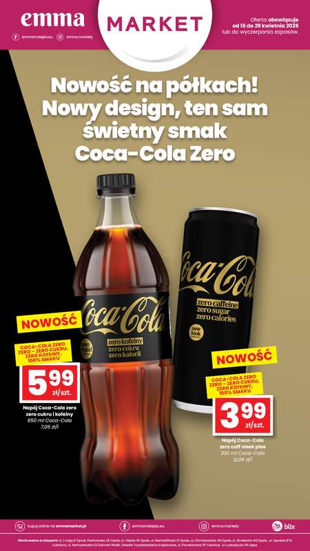emma MARKET - gazetka promocyjna Plakat promocyjny od czwartku 16.04 do środy 29.04