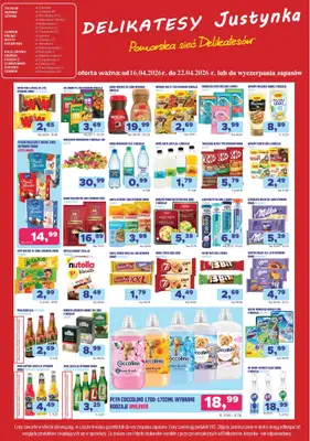 Delikatesy Justynka - gazetka promocyjna Gazetka od czwartku 16.04 do środy 22.04 - strona 2