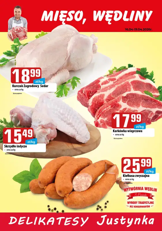 Delikatesy Justynka - gazetka promocyjna Plakaty promocyjne od czwartku 16.04 do niedzieli 19.04 - strona 2