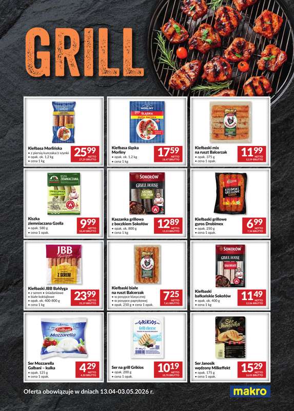 Makro - gazetka promocyjna Ulotka grill od czwartku 16.04 do niedzieli 03.05
