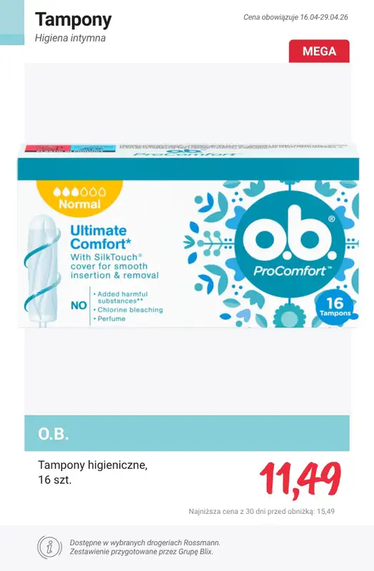 Rossmann - gazetka promocyjna Higiena intymna - SPRAWDŹ PROMOCJE! od czwartku 16.04 do środy 22.04 - strona 4