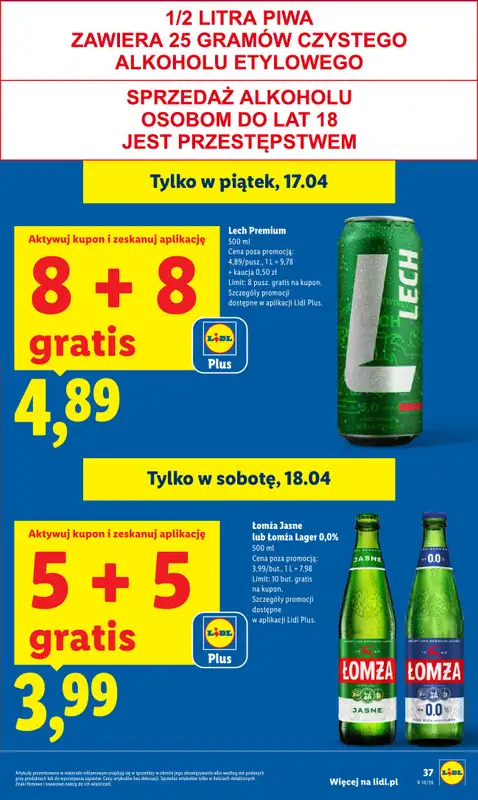 Lidl - gazetka promocyjna Oferta od czwartku od czwartku 16.04 do soboty 18.04 - strona 37