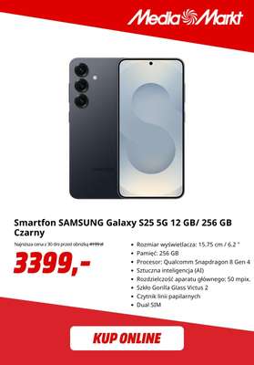Smartfon SAMSUNG Galaxy S25 5G 12 GB/ 256 GB Czarny